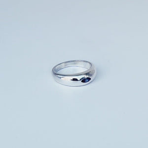 Parti sapphire signet